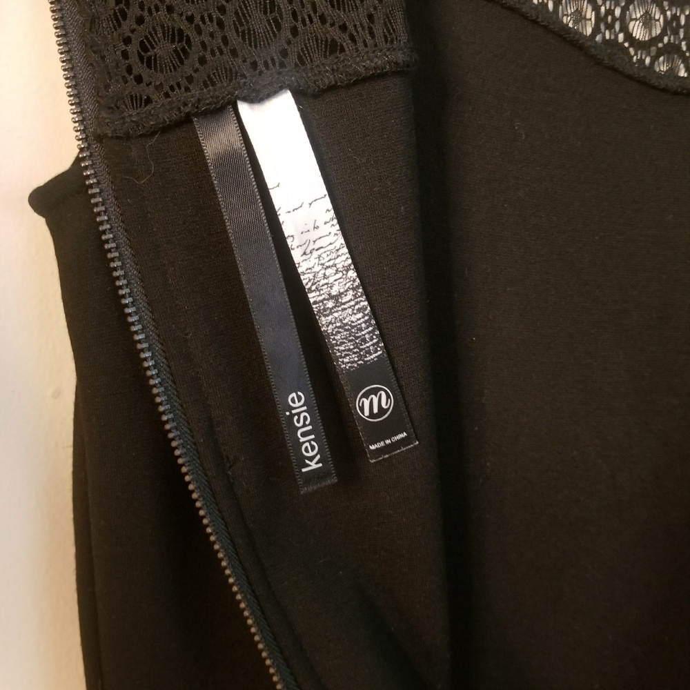 KENSIE Lace Inset Ponte Sheath Dress - Picture 6 of 7